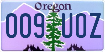 OR license plate 009UOZ
