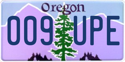 OR license plate 009UPE