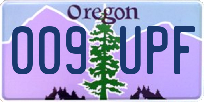 OR license plate 009UPF