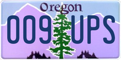OR license plate 009UPS