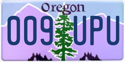 OR license plate 009UPU