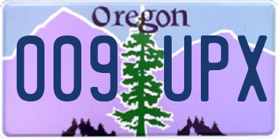 OR license plate 009UPX