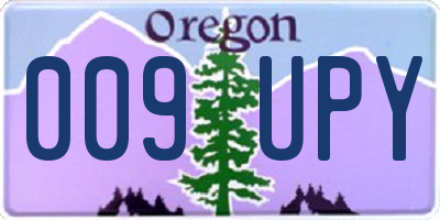 OR license plate 009UPY
