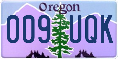 OR license plate 009UQK
