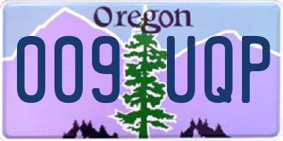 OR license plate 009UQP