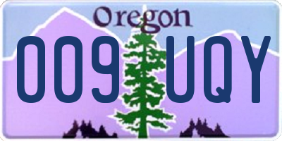 OR license plate 009UQY