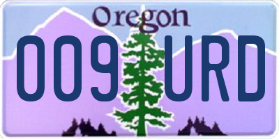 OR license plate 009URD