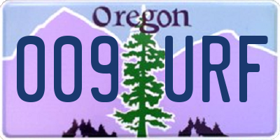 OR license plate 009URF