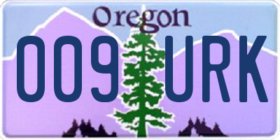 OR license plate 009URK