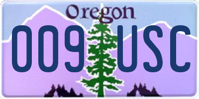 OR license plate 009USC
