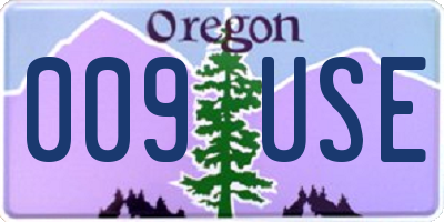 OR license plate 009USE