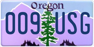 OR license plate 009USG