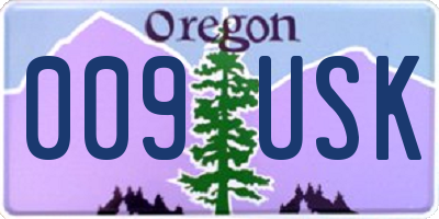 OR license plate 009USK
