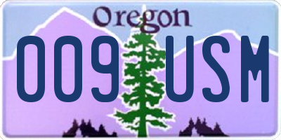 OR license plate 009USM