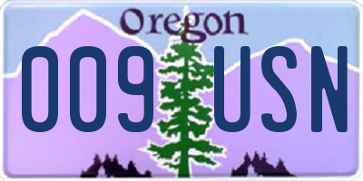 OR license plate 009USN