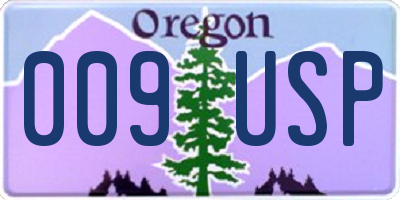 OR license plate 009USP