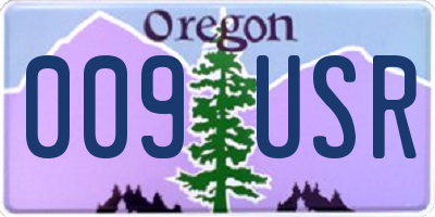 OR license plate 009USR