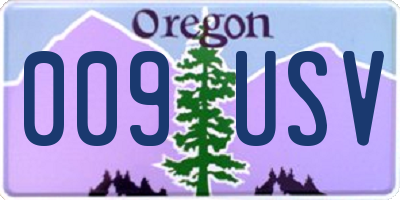 OR license plate 009USV