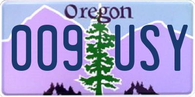 OR license plate 009USY
