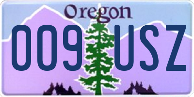OR license plate 009USZ