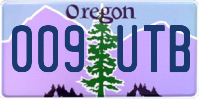 OR license plate 009UTB