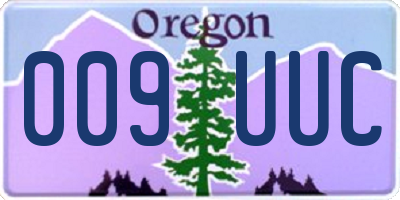 OR license plate 009UUC