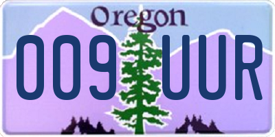 OR license plate 009UUR