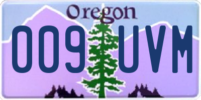 OR license plate 009UVM