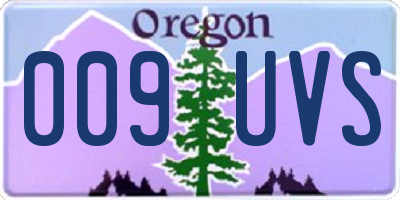 OR license plate 009UVS