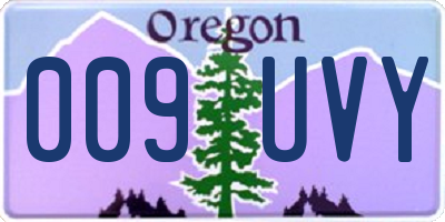 OR license plate 009UVY