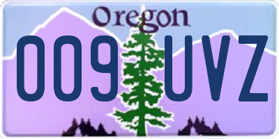OR license plate 009UVZ