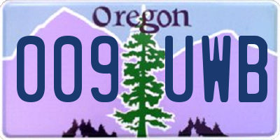 OR license plate 009UWB
