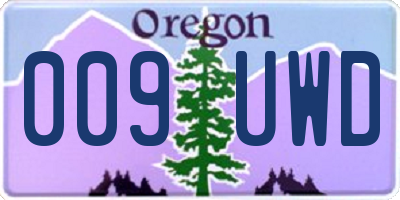 OR license plate 009UWD