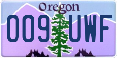 OR license plate 009UWF