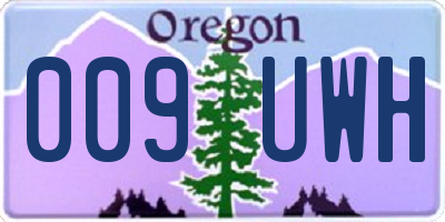 OR license plate 009UWH