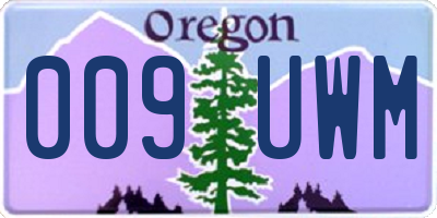 OR license plate 009UWM
