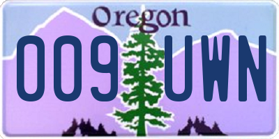 OR license plate 009UWN