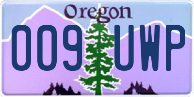OR license plate 009UWP