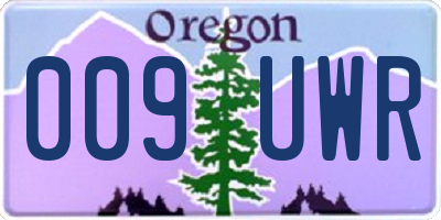 OR license plate 009UWR
