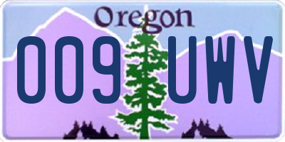 OR license plate 009UWV