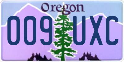 OR license plate 009UXC