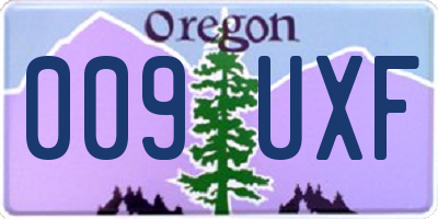OR license plate 009UXF