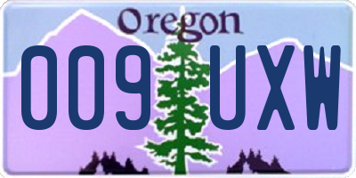 OR license plate 009UXW