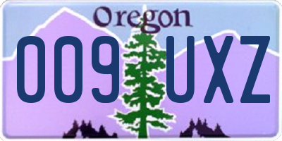 OR license plate 009UXZ