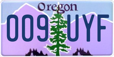 OR license plate 009UYF