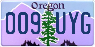 OR license plate 009UYG