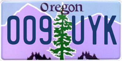 OR license plate 009UYK