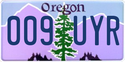 OR license plate 009UYR