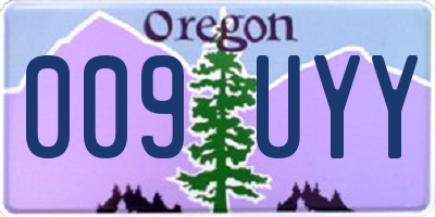 OR license plate 009UYY