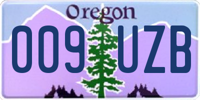 OR license plate 009UZB